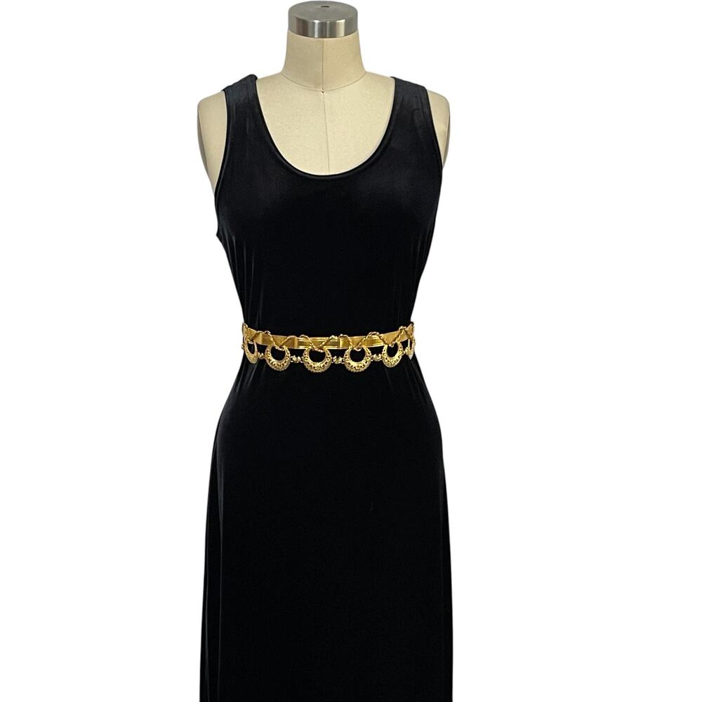 Vintage Ronni Nicole Black Velvet Maxi Dress: 90s, Y2K